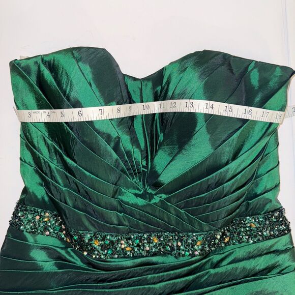 Alyce Designs Strapless Formal Prom Dress Sweetheart Beaded Gown Emerald Green - Picture 9 of 16